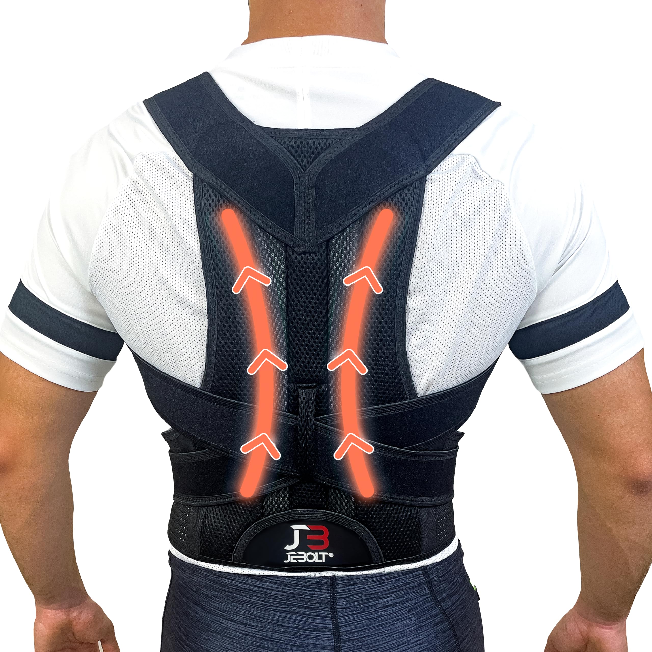 JEBOLT Corrector de Postura para Hombre y Mujer con Faja Lumbar - Soporte para Espalda Recta con Exoesqueleto para el Alivio del Dolor (L)