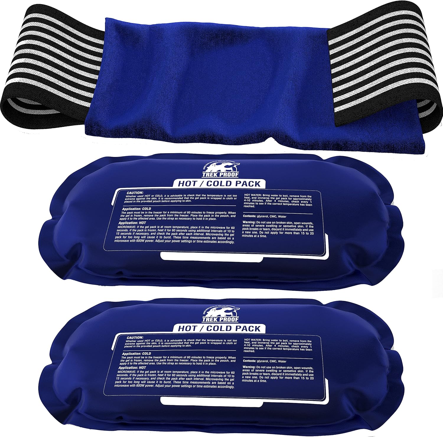 Paquete de hielo reutilizable (juego de 3 piezas) – Bolsa de gel frío y calor para lesiones, alivia dolor muscular y articular, ideal para rodillas, manguito rotador y más, incluye gel frío calor